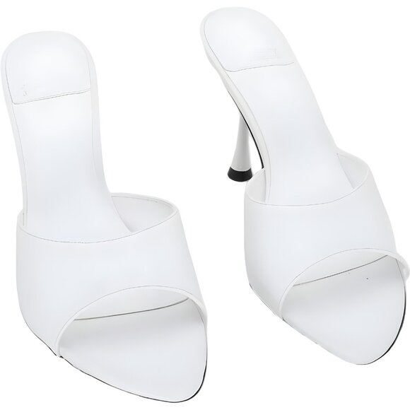 Jeffery Campbell Agent White High Heel Slide Sandals Kidskin US 10M - Picture 1 of 6